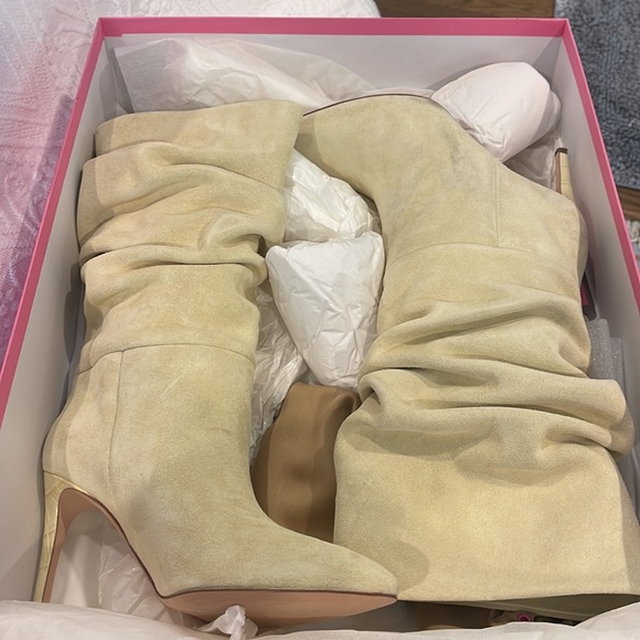 PARIS TEXAS Slouch 85 Suede Ankle Boots LIME YELLOW - Picture 2 of 9